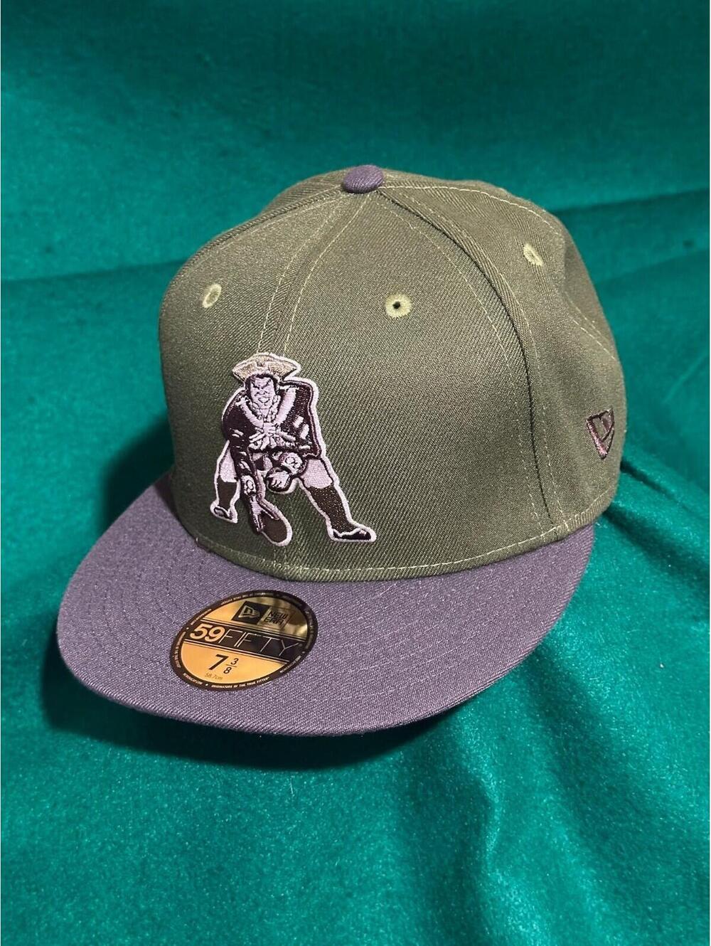 New England Patriots "Pat the Patriot" Logo Olive & Gray New Era 59FIFTY 7-3/8